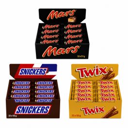 Mars Snickers Twix  (50-51 gr)  5 voor